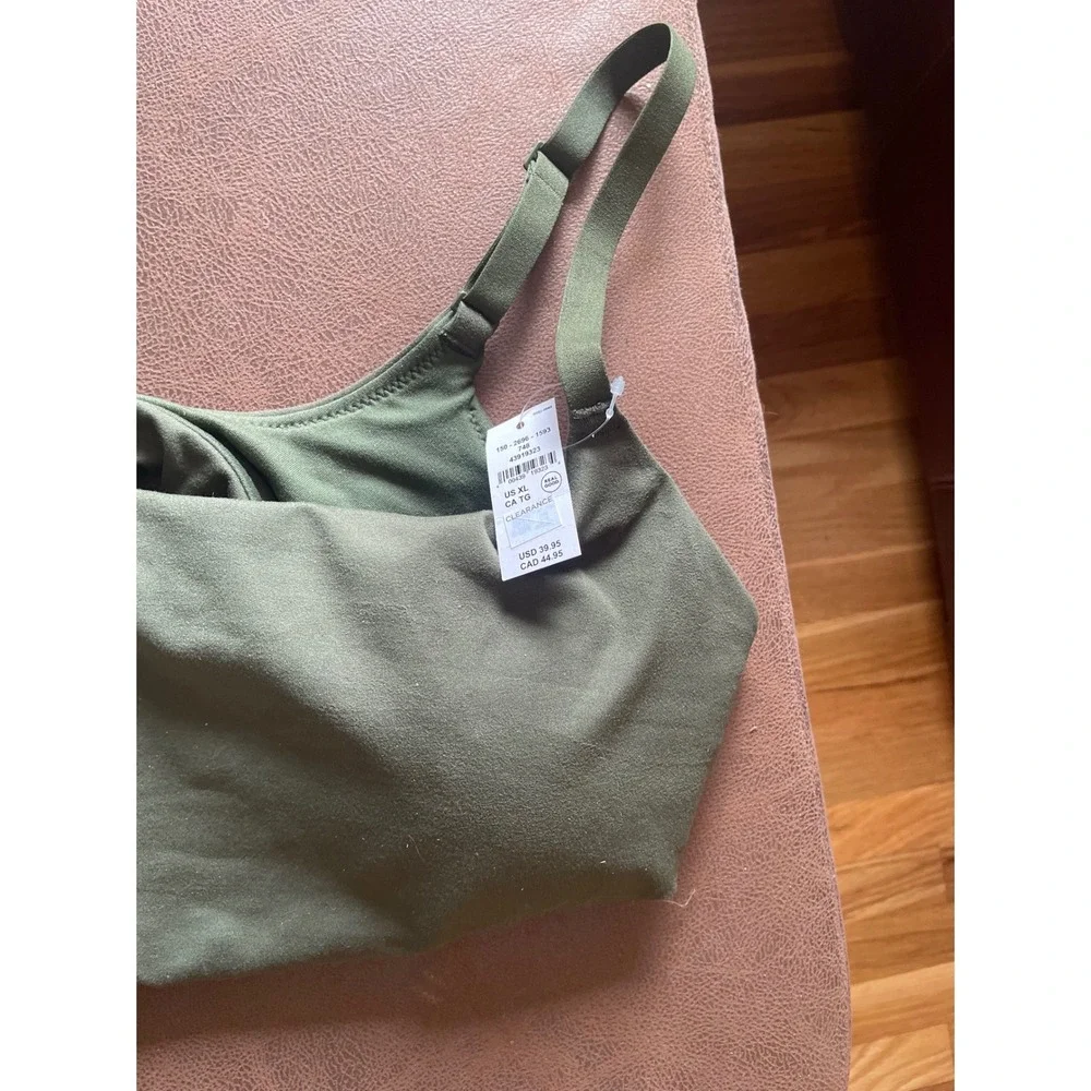 OFFLINE by Aerie The Hugger Sports Bra Olive Green Adjustable Straps XL NWT